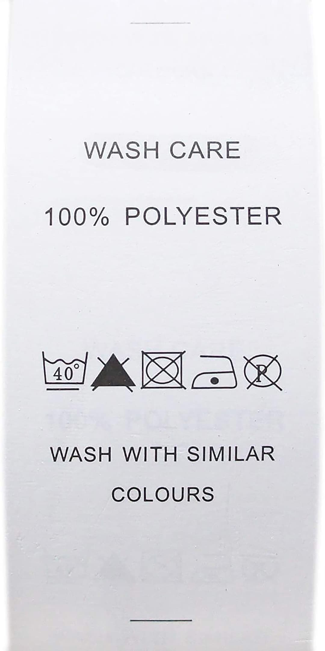 Wash Care Labels 100 Polyester, 40mmw X 80mml, Roll of 2500 Etsy UK