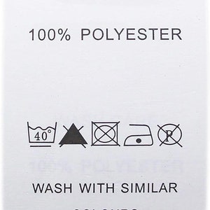 Etichette Wash Care 100% Polyester, 40mmW x 80mmL, rotolo di 2500