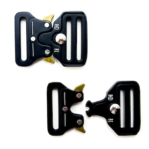 E2408 2 PCs of Heavy Duty Matt Black Steel Quick Release Buckles Takes 32 mm Strap for Belts, Bags, Accessories etc - 56 x 42 mm
