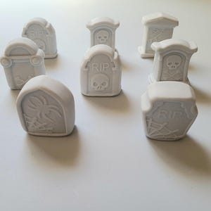 Handmade Gray Fondant Gravestones or Headstones for Halloween cupcakes and cakes | Cupcake Toppers |  Halloween Theme Party Decorations