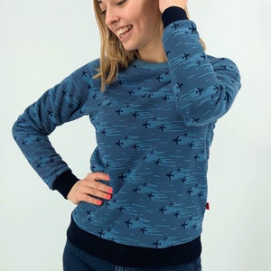 Sweatshirt with airplanes Sweater with airplanes GIFT for stewardess GIFT for flight attendant Clothes for travelling Gift for Pilot