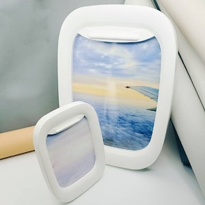 Marco de fotos en forma de ojo de buey, ojo de buey de avión, ventana de avión, el mejor regalo para asistente de vuelo, marco de foto de ventana de avión 3D