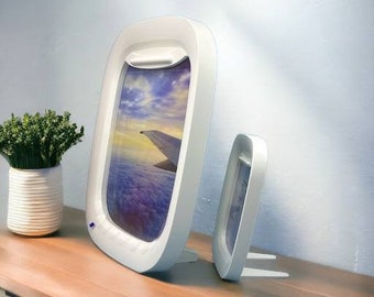 Bilderrahmen in Form eines Bullauges, Flugzeug Bullauge, Flugzeugfenster, bestes Geschenk für Flugbegleiter, 3D Flugzeugfensterrahmen Foto