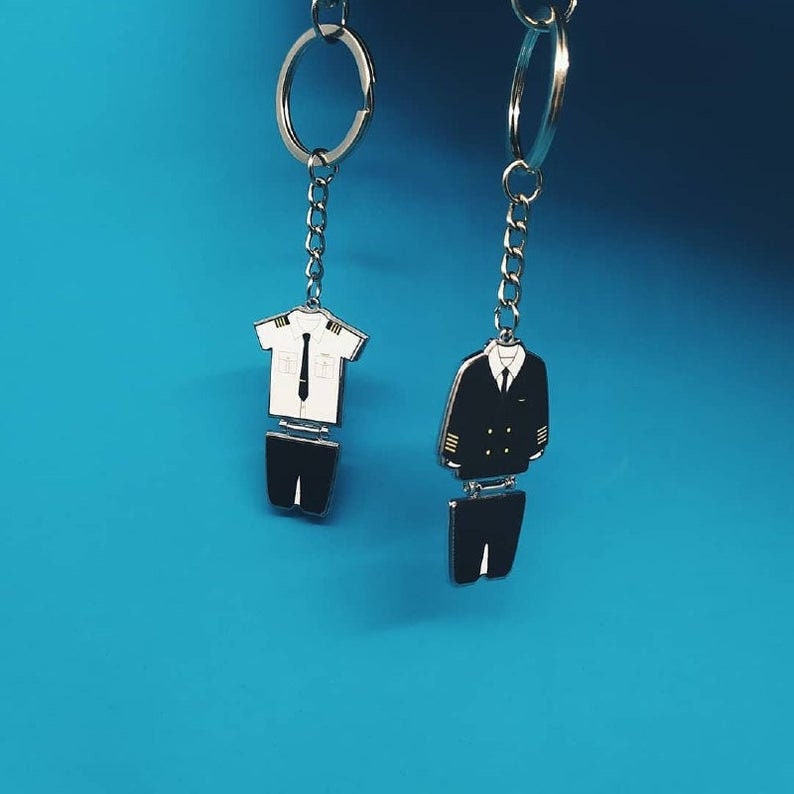 Keychain for Pilot, Pilots Uniform, Keychain With Pilot's Shoulder