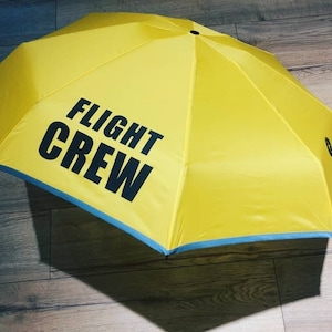 Umbrella for crew, Umbrella for stewardess, Umbrella Flight Crew, Gift for flight attendant, Yellow umbrella. Umbrella for pilot.
