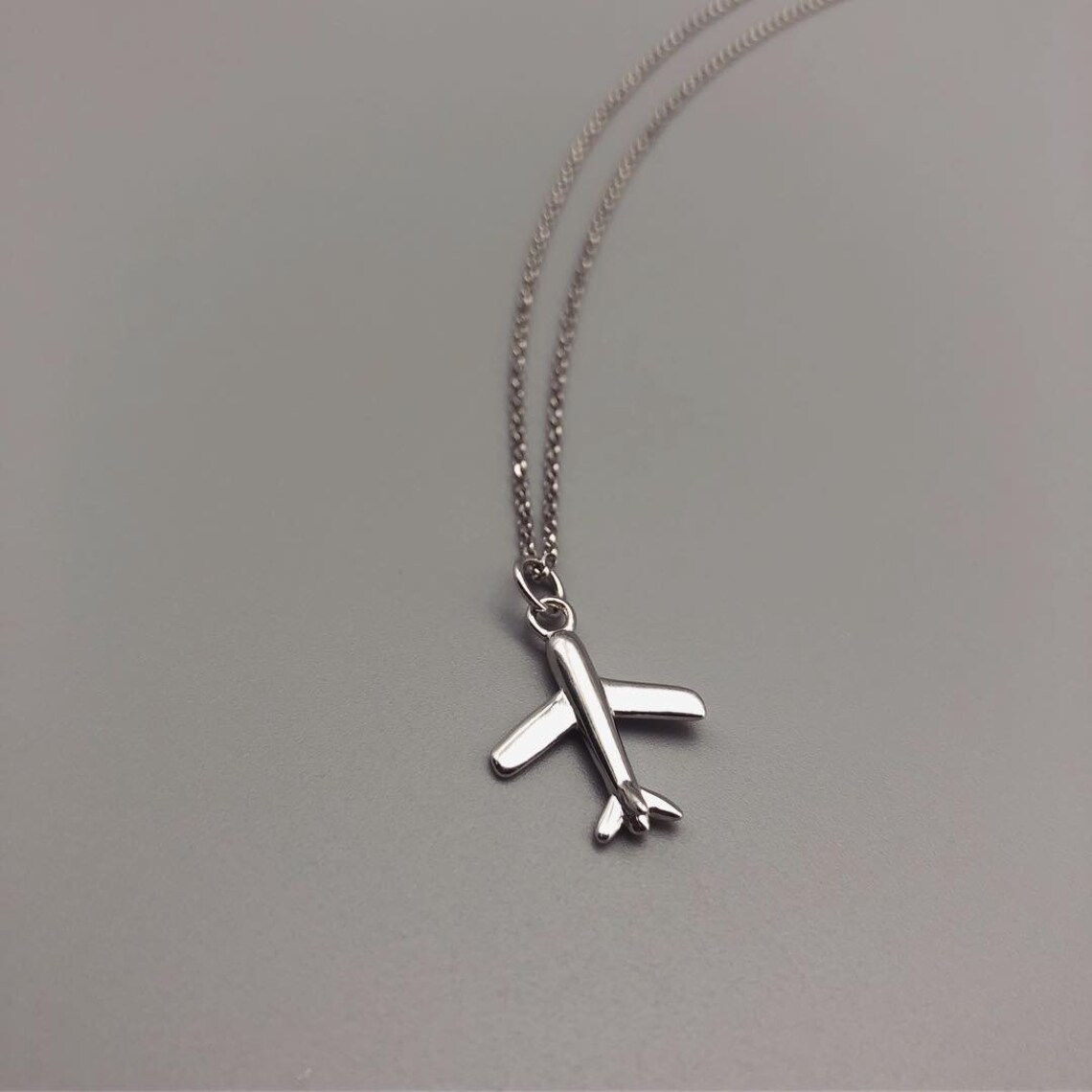 Necklace With Airplane. Silver 925 Chain. Chain Unique Choker. Etsy