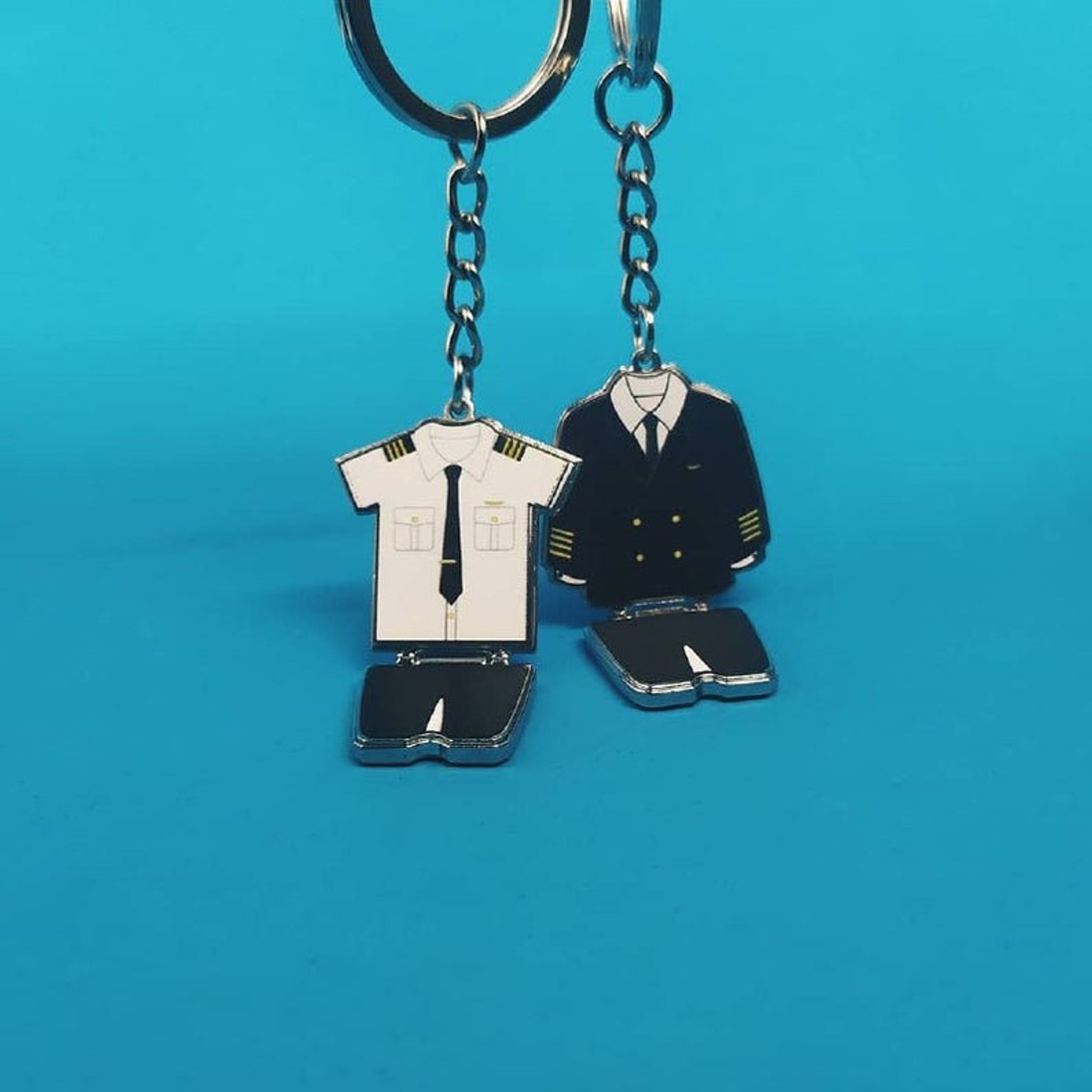 Keychain for Pilot, Pilots Uniform, Keychain With Pilot's Shoulder