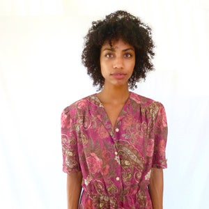 Vintage Floral Midi Dress