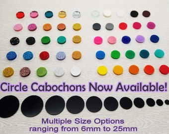 Circle Blanks/Planar Sizes 6mm-13mm  acrylic laser cut cabochon:8pcs Lot (You Pick Color & Size) / Please see description for adding hole.