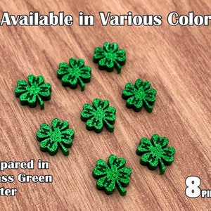 4-H Clovers – Laser Cut Acrylic Cabochon (8pcs) Fair Display Tokens, Club Project Embellishments, Badge Swap Pieces, Personalized Keepsakes