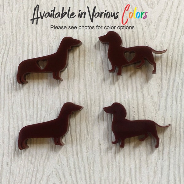 Weiner Dog / Dachshund acrylic laser cut cabochon ( You Pick Color) 8 pcs Lot Please See Description for Important Information