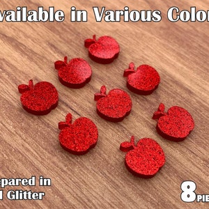 Apple acrylic laser cut cabochon ( You Pick Color) 8 pcs / Lot Please see description for Important Information on this Listing