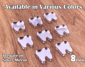 Tooth Blanks – Laser Cut Acrylic (8pcs) for Dentist Gifts, Chart Markers, Badge Reels,  Classroom Crafts & Counting, and Dental Office Decor