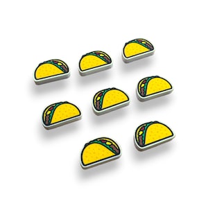 Taco Cabochons 8pcs – Cute Acrylic Charms for Crafting, Jewelry, Scrapbooking, Resin Fillers, Party Favors, Table Decor & Taco-Themed Gifts