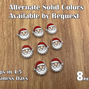 Santa Head (A1:34 35 36) (Printed) acrylic laser cut cabochon (You Pick Base Color and Size) 8 pcs / Lot Please see description