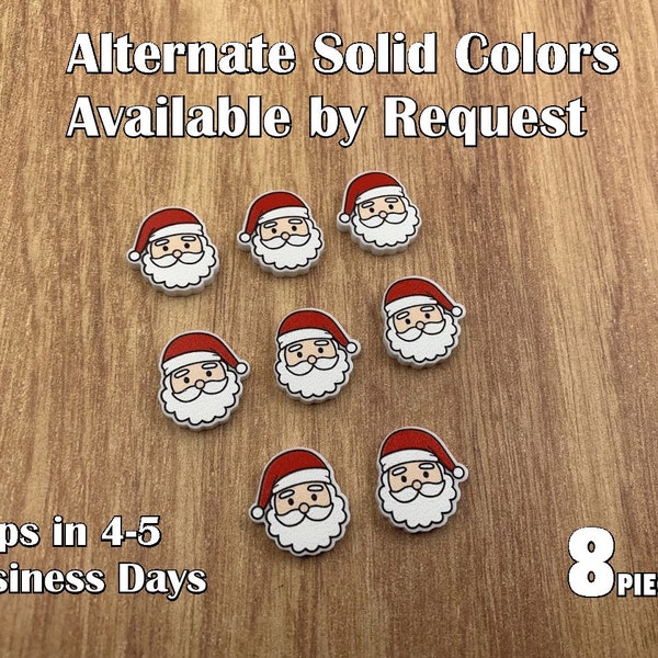 Santa Head (A1:34 35 36) (Printed) acrylic laser cut cabochon (You Pick Base Color and Size) 8 pcs / Lot Please see description