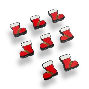 Santa Boots (A2:58) (Printed) acrylic laser cut cabochon  8 pcs/Lot Please see description for more Info