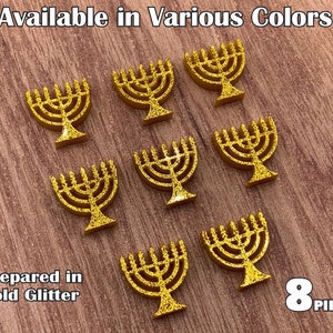Candelabra / Menorah acrylic laser cut cabochon ( You Pick Color) 8 pcs / Lot Please see description