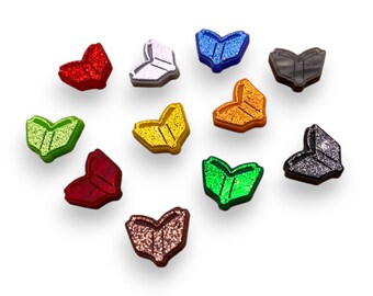 Open Book Plain / Journal / Diary / Notebook acrylic laser cut cabochon (Shown in Silver Glitter) ( You Pick Color) 8 pcs in one color