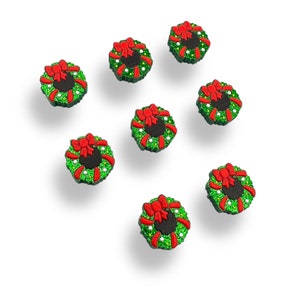 Detailed Christmas Wreath with White Ornaments  (Option B) (A2:60) (Printed) acrylic laser cut cabochon  8 pcs/Lot Please see description