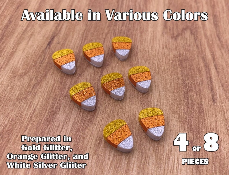 Candy Corns acrylic laser cut cabochon 4 or 8 pcs Lot Please see 2nd photo and description for Important Information on this Listing