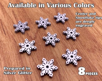 Christmas Snowflake (Detailed) pattern acrylic laser cut cabochon(You Pick Color) 8 pcs/Lot Please See Description for Important Information