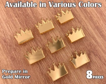 Royal Crown acrylic laser cut cabochon ( You Pick Color ans Size Option) 8 pcs / Lot Please See Description for Important Information