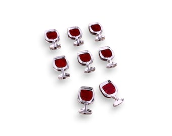Create your own Wine Glasses! acrylic laser cut cabochon (You Pick Glass and Wine Color) 8 pcs / Lot in one combination