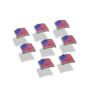Waving American Flag / USA (A1:6) acrylic laser cut / Shown Printed on White Solid (8 pcs)