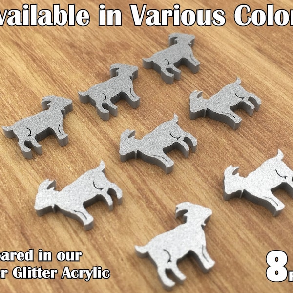 Goat acrylic laser cut cabochon ( You Pick Color) 8 pcs Lot Please see description for Important Information on this Listing