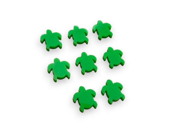 Turtle acrylic laser cut cabochon (Shown in Apple Green Solid) (You Pick Color) 8 pcs Please see description for Details