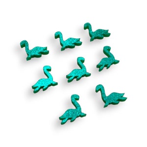 Lochness Monster / Nessie acrylic laser cut cabochon (Shown in Emerald Green Glitter) (One Color per 8 pcs) See Description for Details