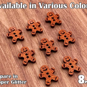 REVISED: Gingerbread man (detailed) cabochon ( You Pick Color) 8 pcs / Lot (see Description for revisions to the pieces)