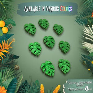 Monstera Leaf acrylic laser cut cabochon ( You Pick Color) 8 pcs Lot Please see description for Important Information on this Listing