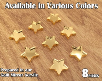 Star acrylic laser cut cabochon ( You Pick Color) 8 pcs / Lot Please see description for Important Information on this Listing