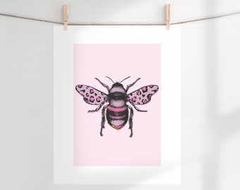 Bee Print - Powder Pink