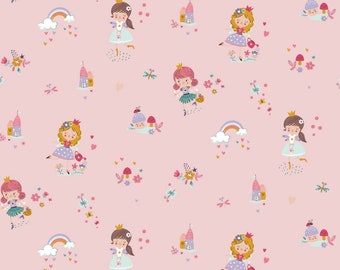 Fabric Cotton Poplin Princess Garden Light Pink Princess Garden Light Rose