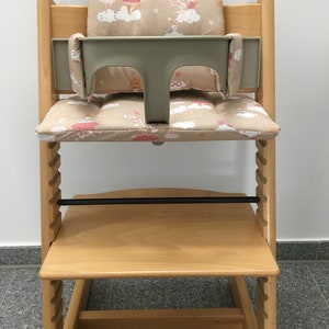 Hochstuhl Kissen Sitzkissen Set kompatibel mit Tripp Trapp von Stokke Balletttänzer beige Bild 2