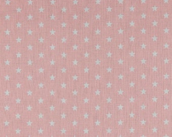 Stoff Baumwolle Webware Sterne Stars rosa weiß