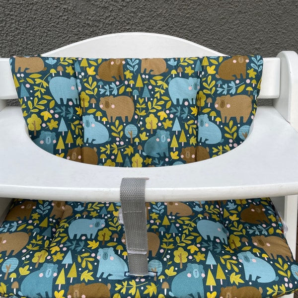 Housse de coussin de siège compatible avec la chaise haute Hauck Alpha coussin de siège ours