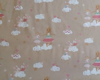 Fabric cotton ballerina bunny and bear