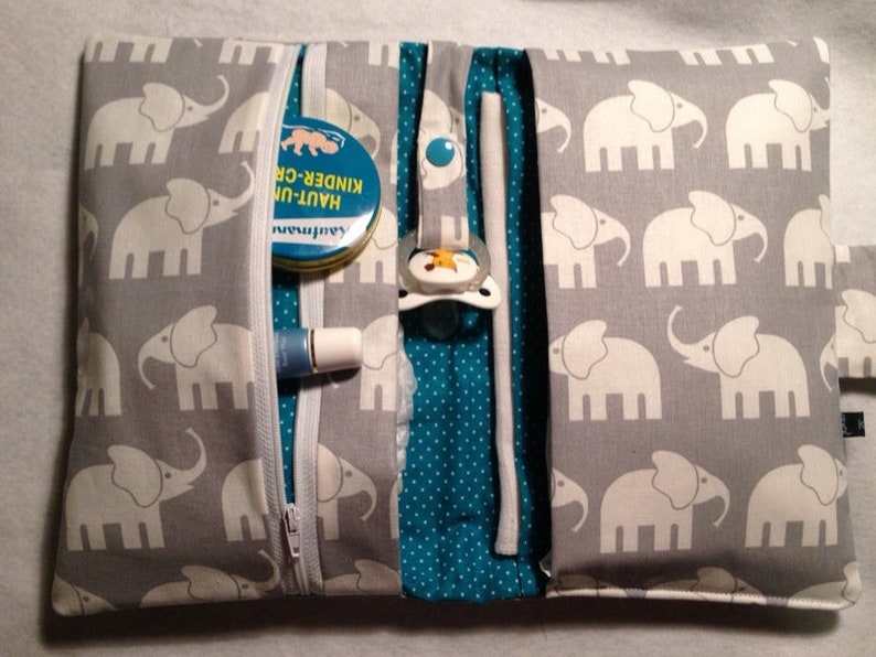 Diaper bag changing bag elephant turquoise