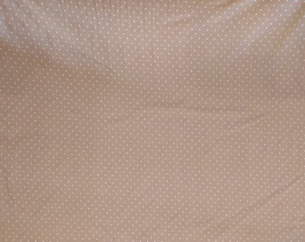 Jersey Baumwolljersey beige mit weissen Pünktchen