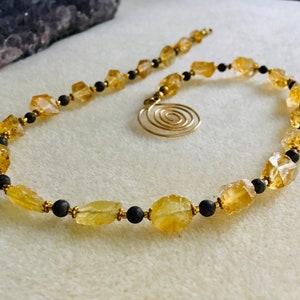 Citrine raw stone necklace as a gift at a special price on sale image 1