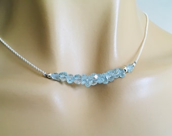 Aquamarine crystal chains at a special price on sale