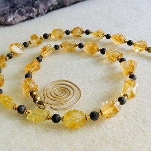 Citrine raw stone necklace as a gift at a special price on sale image 3