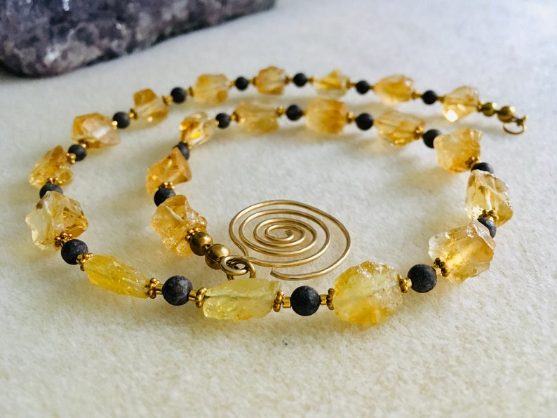 Citrine raw stone necklace as a gift at a special price on sale image 5