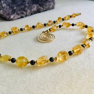 Citrine raw stone necklace as a gift at a special price on sale image 2