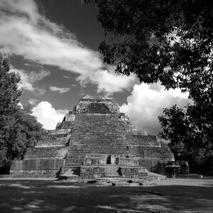 Chacchoben Mayan Ruins Black and White Collection