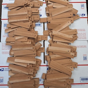 5-1/4" x 1-1/4" Cherry Wood Bookmark Blanks: Pre-Drilled, Sanded, 1 Dozen
